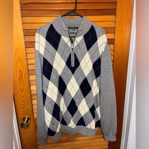 Fairway & Greene Italian Merino Wool 1/4 Zip Sweater- mens size XL